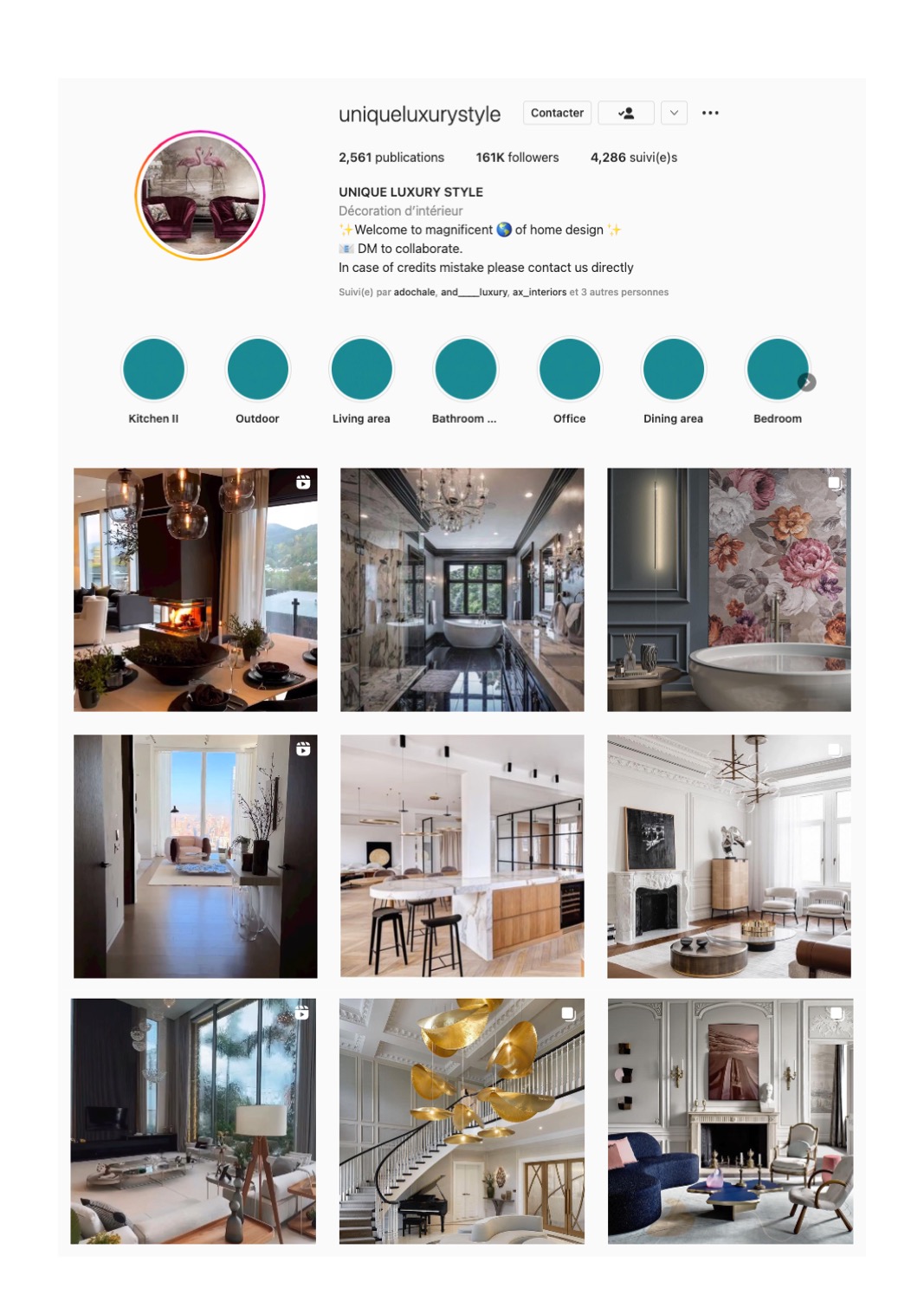 VILLAS Decoration comptes instagram 2